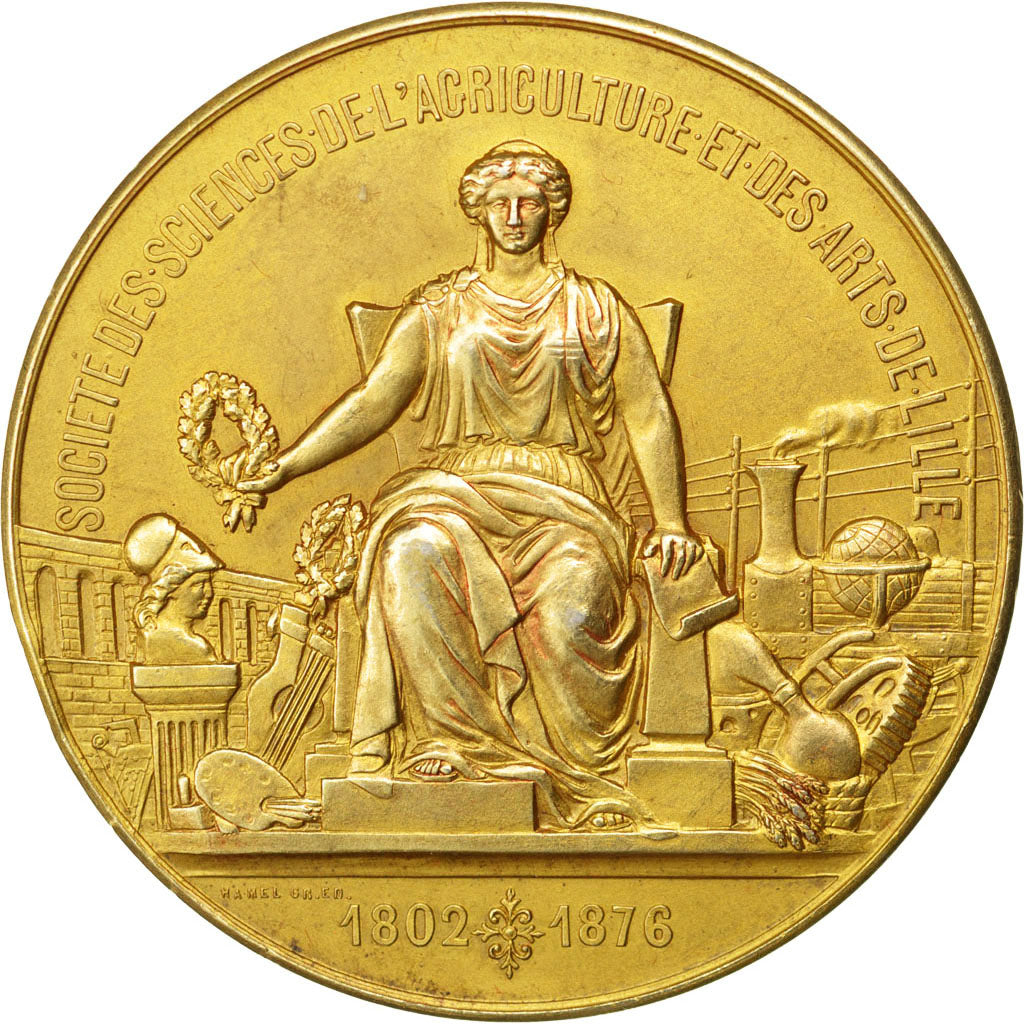 France, Medal, French Third Republic, Arts & Culture, Grun, SUP, Vermeil