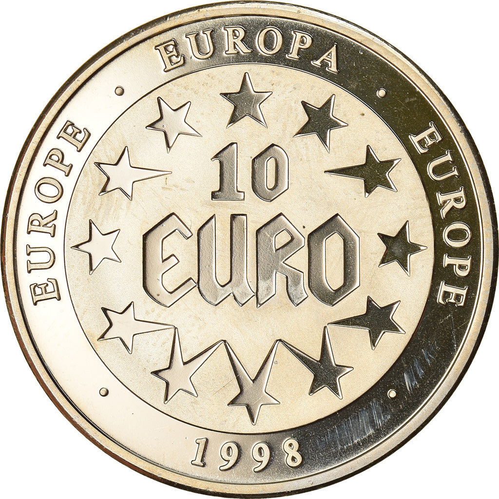 Francja, Medal, 10 Euro Europa, Polityka, społeczeństwo, wojna, 1998