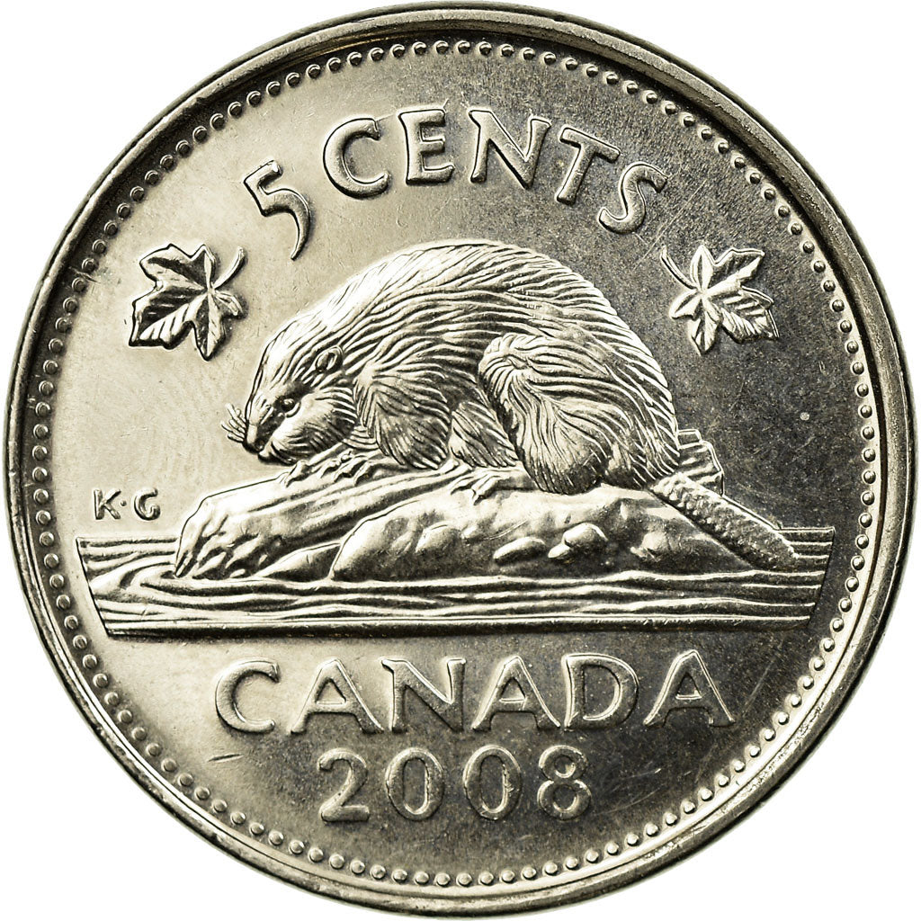 Coin, Canada, Elizabeth II, 5 Cents, 2008, Royal Canadian Mint, Winnipeg
