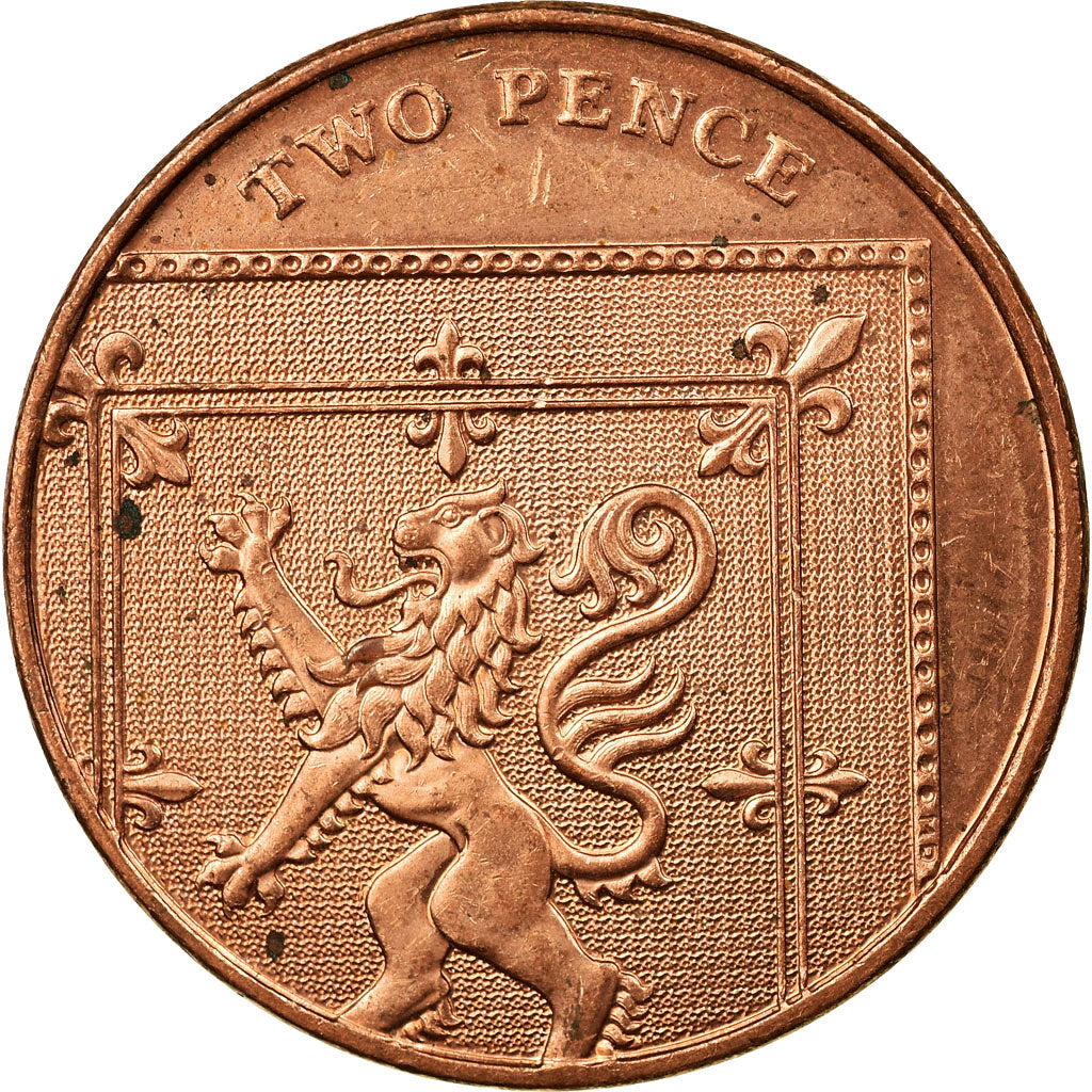 Moneda, Gran Bretaña, Elizabeth II, 2 Pence, 2008, MBC, Cobre chapado en acero