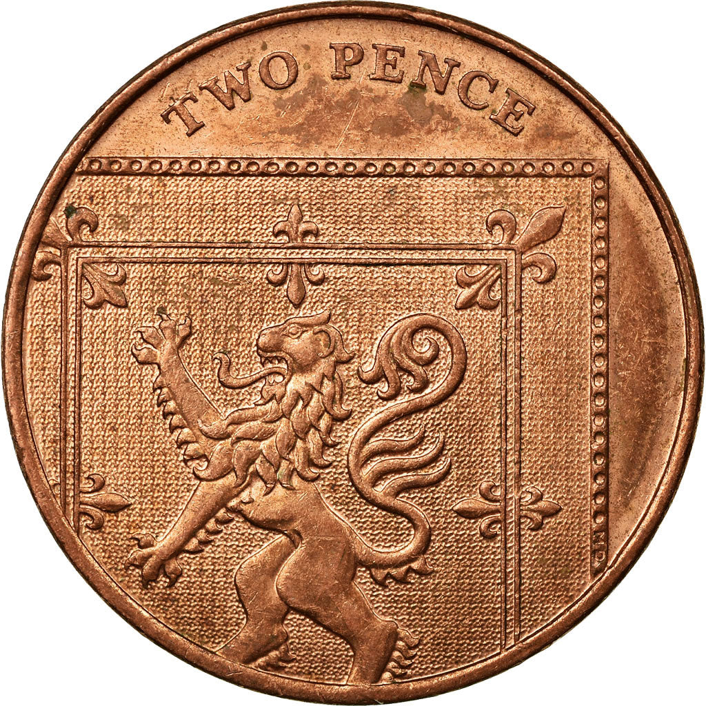 Coin, Great Britain, Elizabeth II, 2 Pence, 2010, EF(40-45), Copper Plated