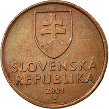 Coin, Slovakia, 50 Halierov, 2001, EF(40-45), Copper Plated Steel, KM:35