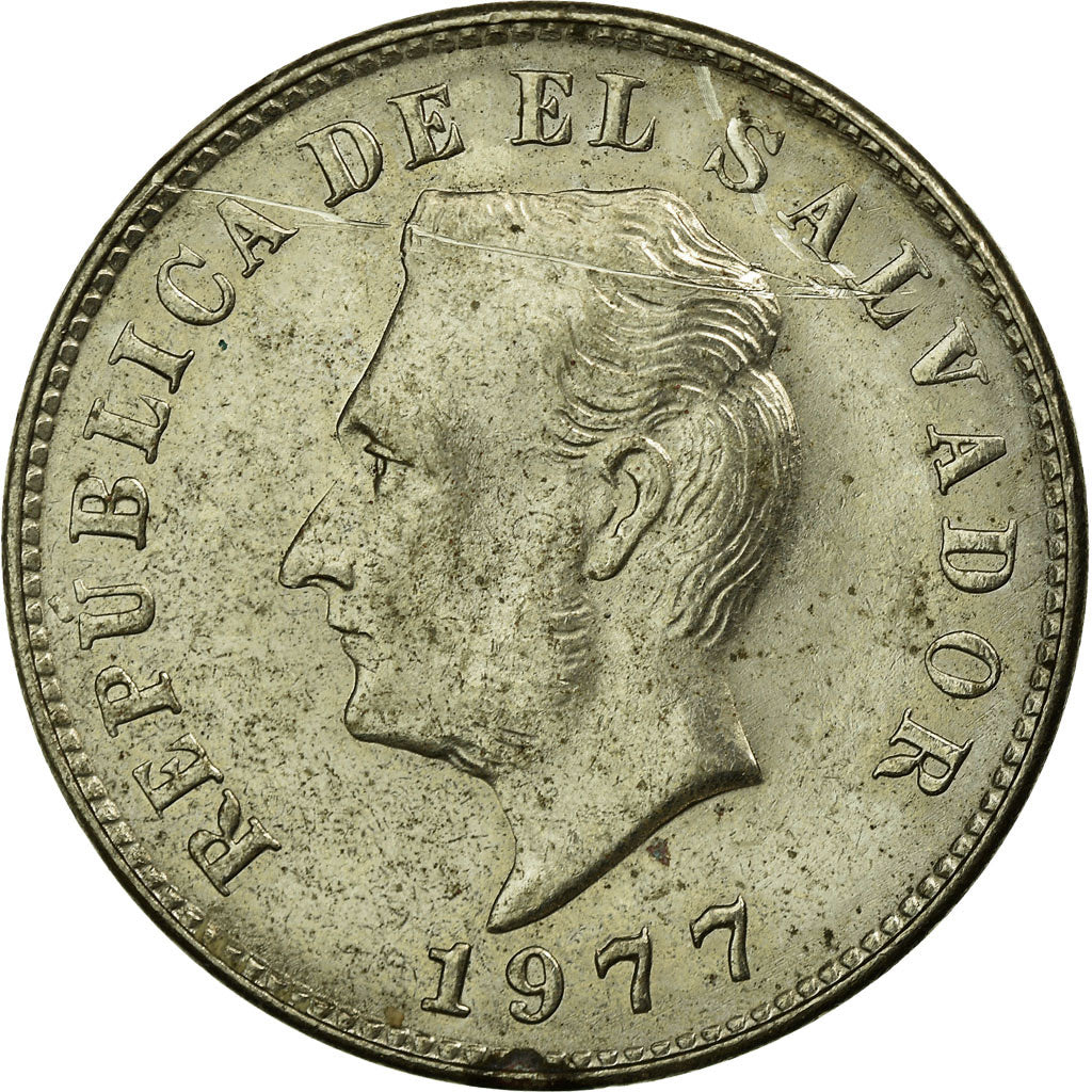 Coin, El Salvador, 5 Centavos, 1977, Vereinigte Deutsche Metall, Germany