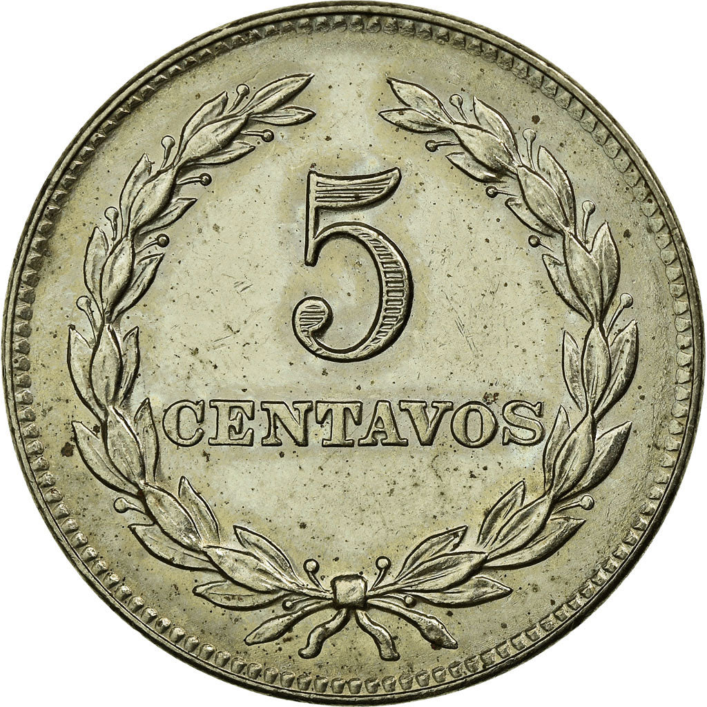 Coin, El Salvador, 5 Centavos, 1977, Vereinigte Deutsche Metall, Germany