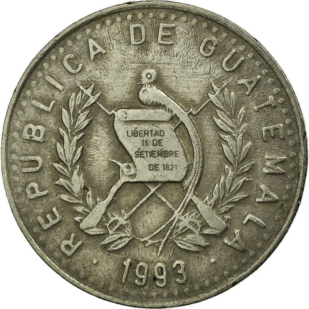 Coin, Guatemala, 10 Centavos, 1993, EF(40-45), Copper-nickel, KM:277.5