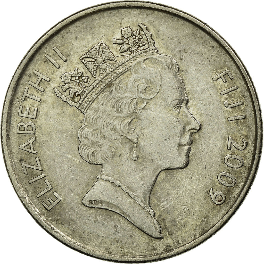 Munten, Fiji, Elizabeth II, 20 Cents, 2009, ZF, Nickel plated steel, KM:121