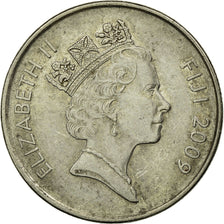 Munten, Fiji, Elizabeth II, 20 Cents, 2009, ZF, Nickel plated steel, KM:121