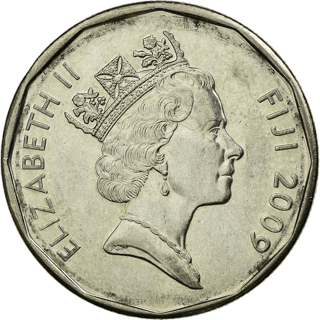 Münze, Fiji, Elizabeth II, 50 Cents, 2009, SS, Nickel plated steel, KM:122