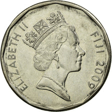 Münze, Fiji, Elizabeth II, 50 Cents, 2009, SS, Nickel plated steel, KM:122
