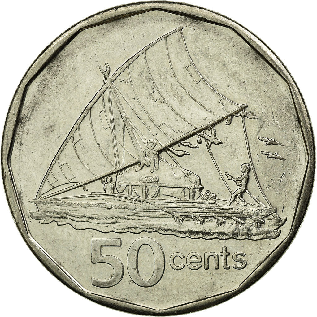 Münze, Fiji, Elizabeth II, 50 Cents, 2009, SS, Nickel plated steel, KM:122