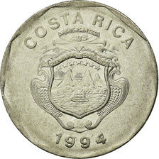 Moneda, Costa Rica, 20 Colones, 1994, MBC, Níquel chapado en acero inoxidable