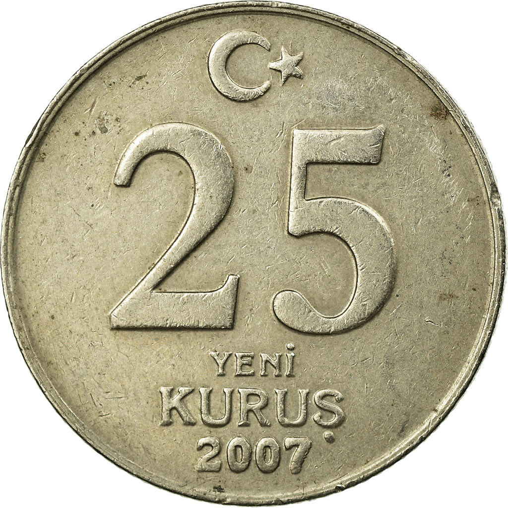 Monnaie, Turquie, 25 New Kurus, 2007, Istanbul, TTB, Copper-Nickel-Zinc, KM:1167