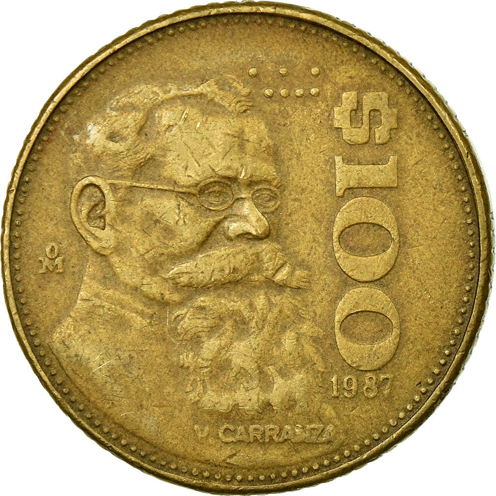 Coin, Mexico, 100 Pesos, 1987, Mexico City, VF(30-35), Aluminum-Bronze, KM:493