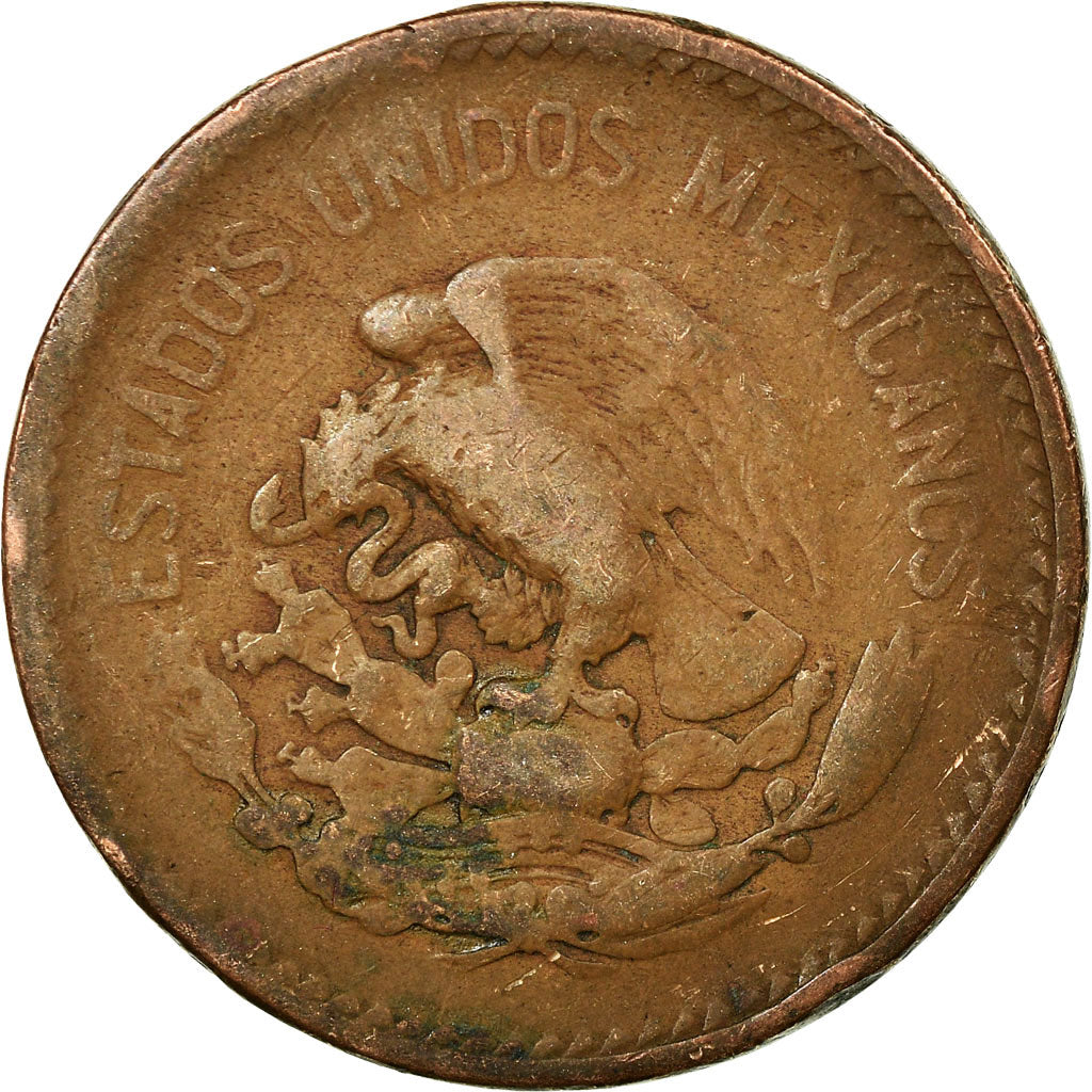Moneta, Mexico, 20 Centavos, 1943, Mexico City, VF(20-25), Bronze, KM:439