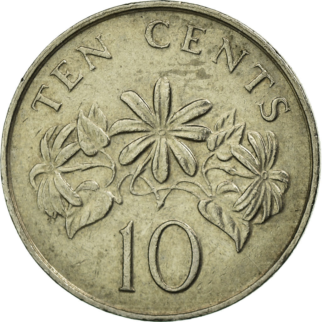 Moneta, Singapore, 10 Cents, 1991, British Royal Mint, BB, Rame-nichel, KM:51