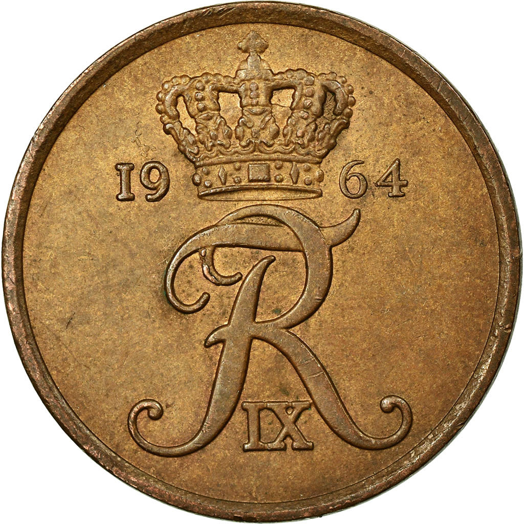 Monnaie, Danemark, Frederik IX, 5 Öre, 1964, Copenhagen, TB+, Bronze, KM:848.1