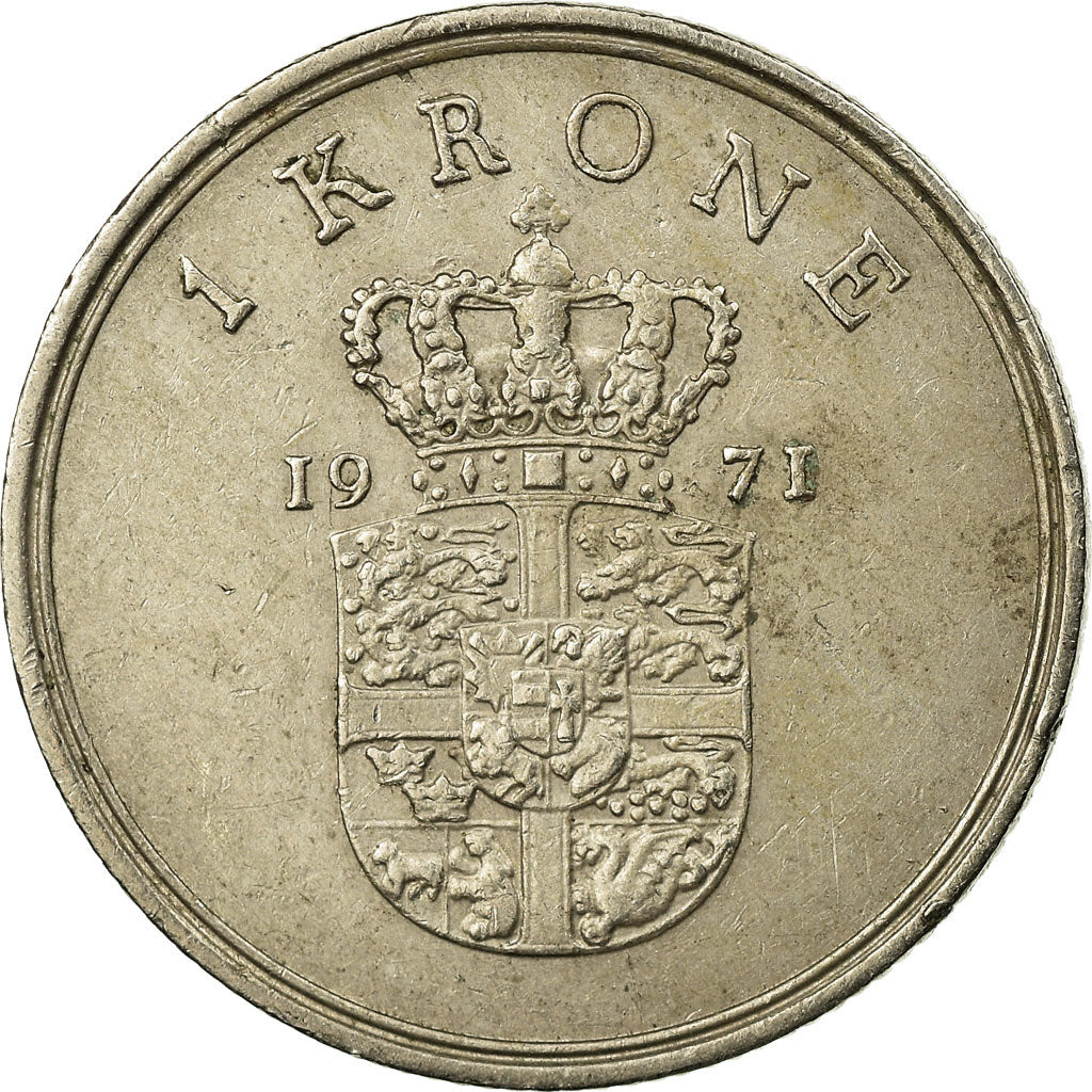 Münze, Dänemark, Frederik IX, Krone, 1971, Copenhagen, S+, Copper-nickel