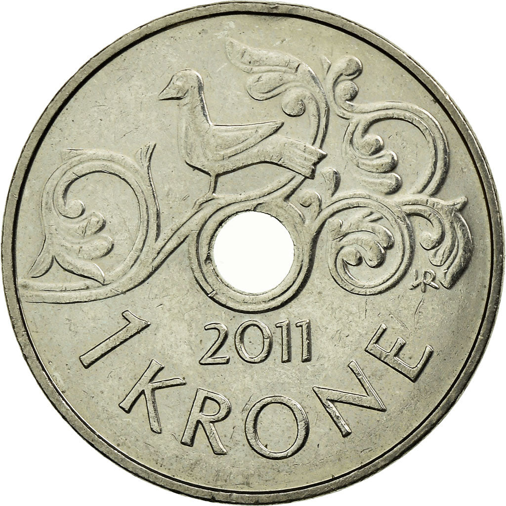 Munten, Noorwegen, Harald V, Krone, 2011, ZF, Copper-nickel, KM:462