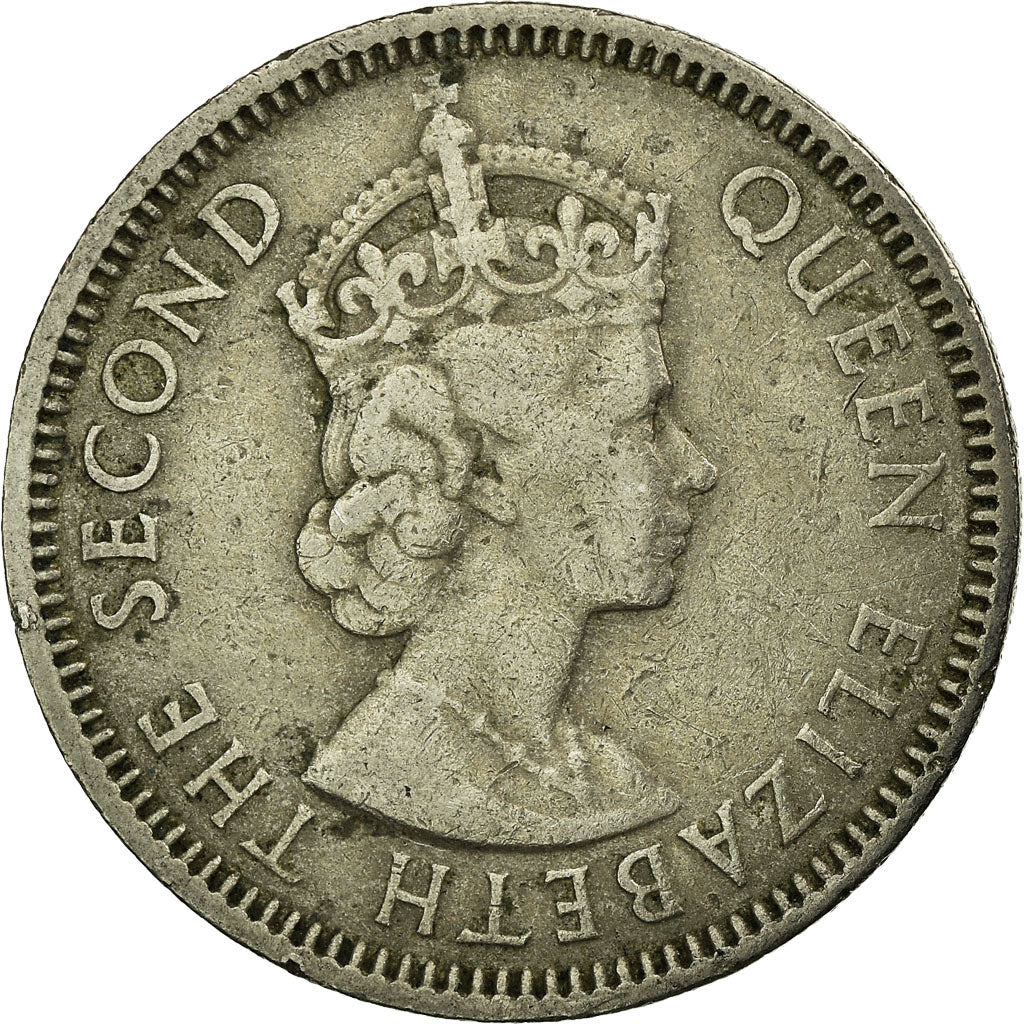 Moeda, Estados das Caraíbas Orientais, Elizabeth II, 25 Cents, 1965, VF(30-35)