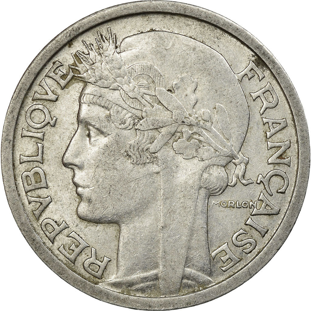 Coin, France, Morlon, 2 Francs, 1945, Beaumont - Le Roger, EF(40-45), Aluminum