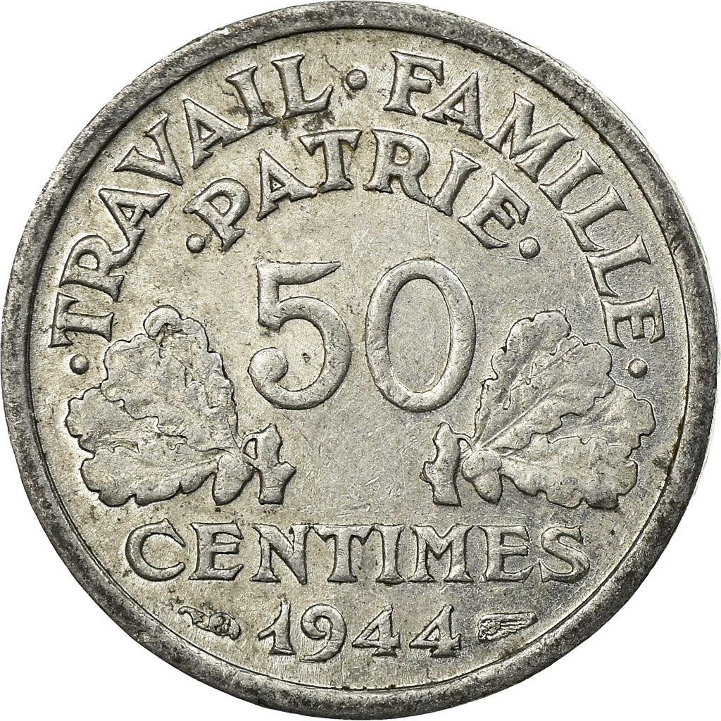 Coin, France, Bazor, 50 Centimes, 1944, Beaumont - Le Roger, EF(40-45)