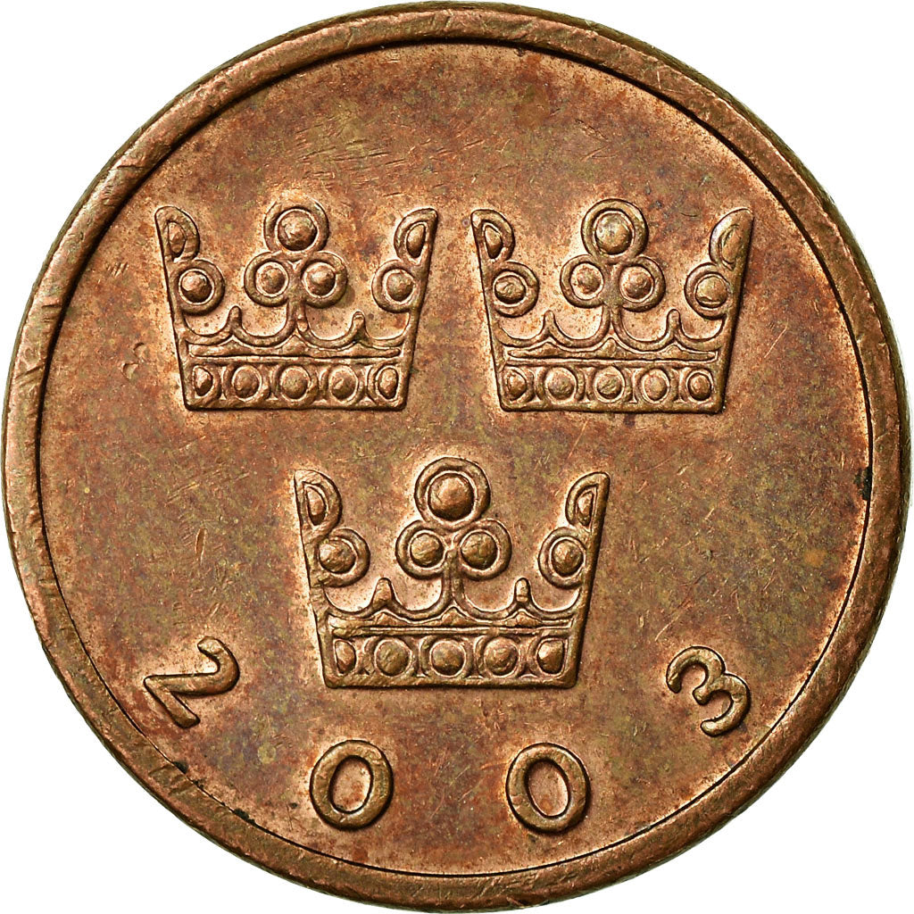 Moneta, Svezia, Carl XVI Gustaf, 50 Öre, 2003, MB+, Bronzo, KM:878