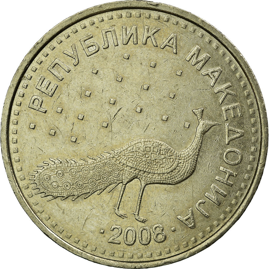 Coin, Macedonia, 10 Denari, 2008, EF(40-45), Copper-Nickel-Zinc, KM:31