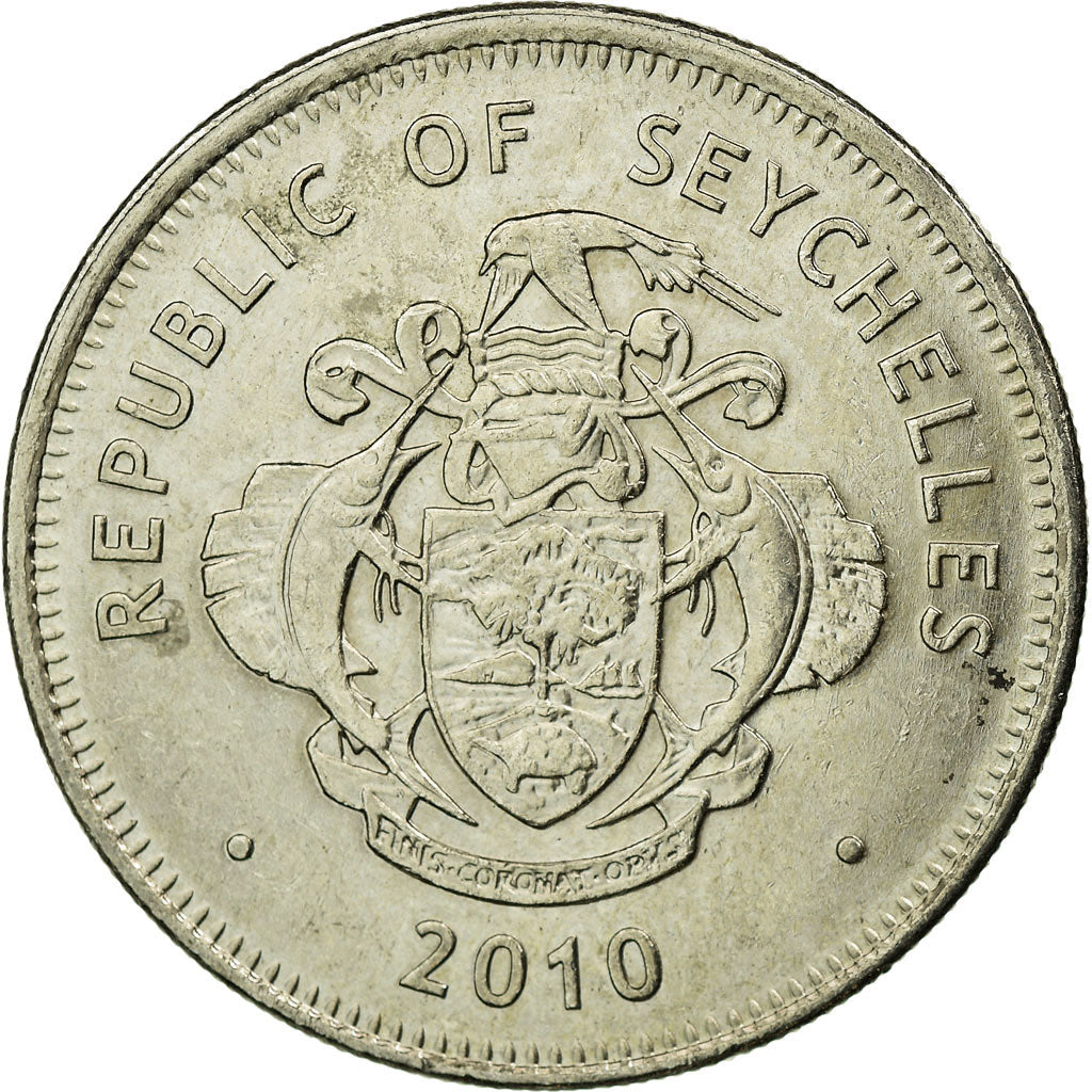 Moeda, Seicheles, Rupee, 2010, British Royal Mint, EF(40-45), Cobre-níquel