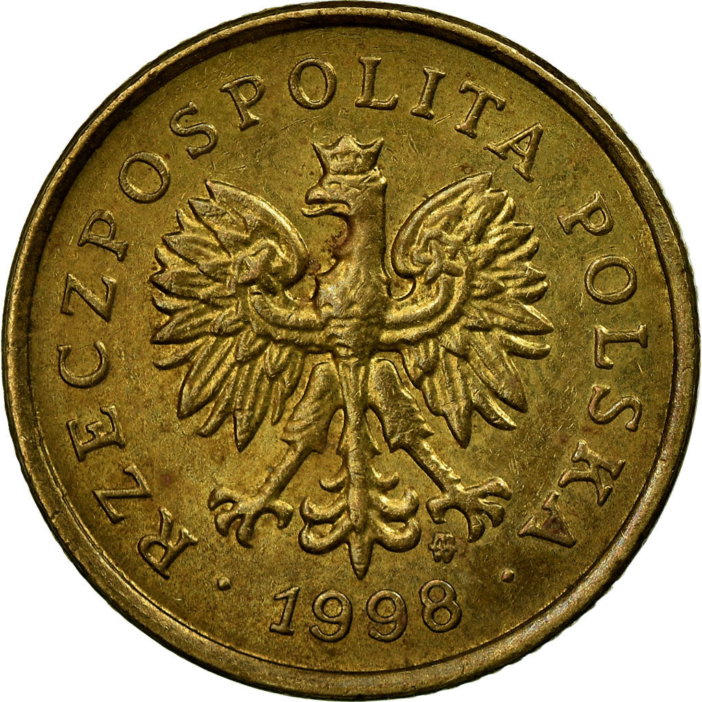Coin, Poland, 5 Groszy, 1998, Warsaw, VF(30-35), Brass, KM:278