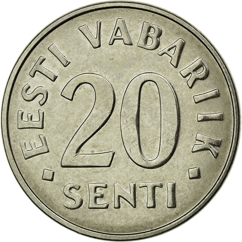 Moneta, Estonia, 20 Senti, 2006, no mint, EF(40-45), Nickel platerowany stalą