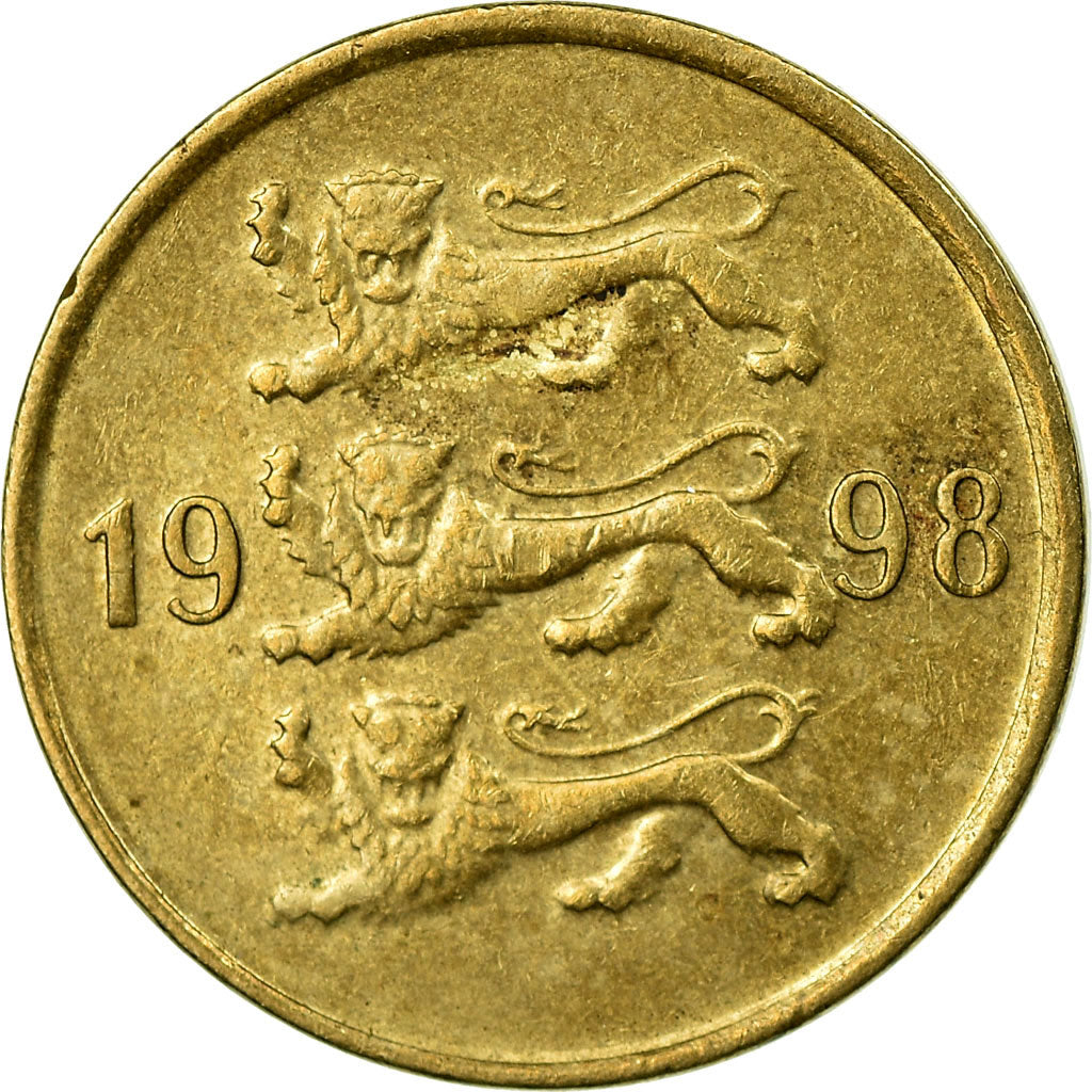 Moneta, Estonia, 10 Senti, 1998, no mint, MB+, Alluminio-bronzo, KM:22