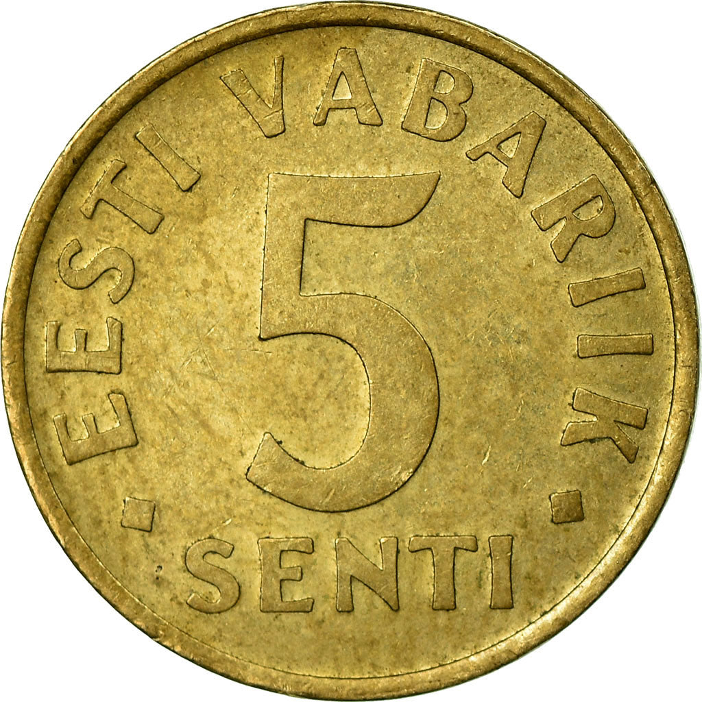 Coin, Estonia, 5 Senti, 1995, EF(40-45), Aluminum-Bronze, KM:21