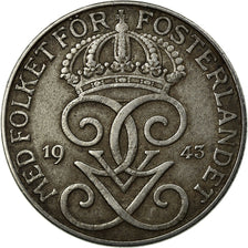 Coin, Sweden, Gustaf V, 5 Öre, 1943, VF(30-35), Iron, KM:812