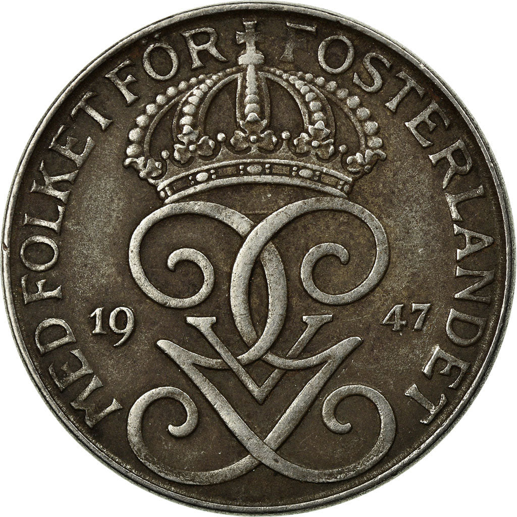 Coin, Sweden, Gustaf V, 5 Öre, 1947, VF(30-35), Iron, KM:812