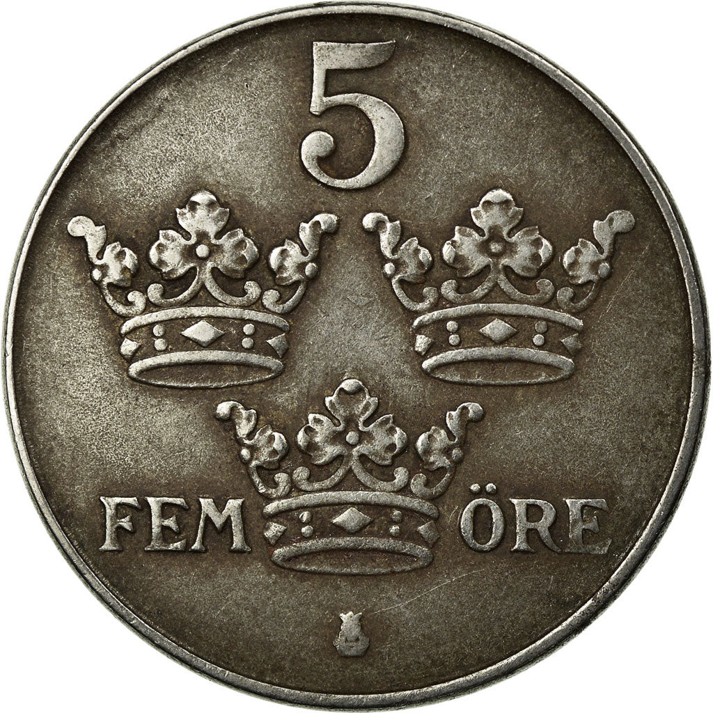 Coin, Sweden, Gustaf V, 5 Öre, 1947, VF(30-35), Iron, KM:812