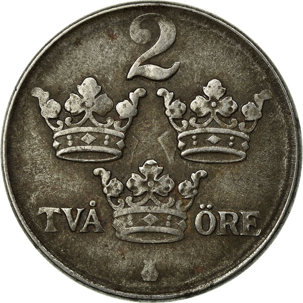 Moneta, Svezia, Gustaf V, 2 Öre, 1944, MB+, Ferro, KM:811