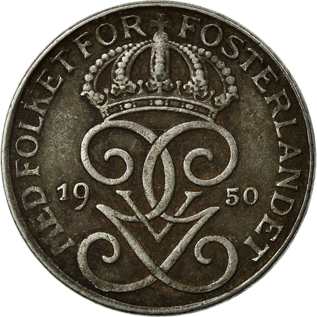 Moneta, Svezia, Gustaf V, Ore, 1950, MB+, Ferro, KM:810