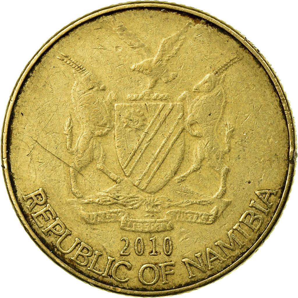Moneda, Namibia, Dollar, 2010, Vantaa, MBC, Latón, KM:4