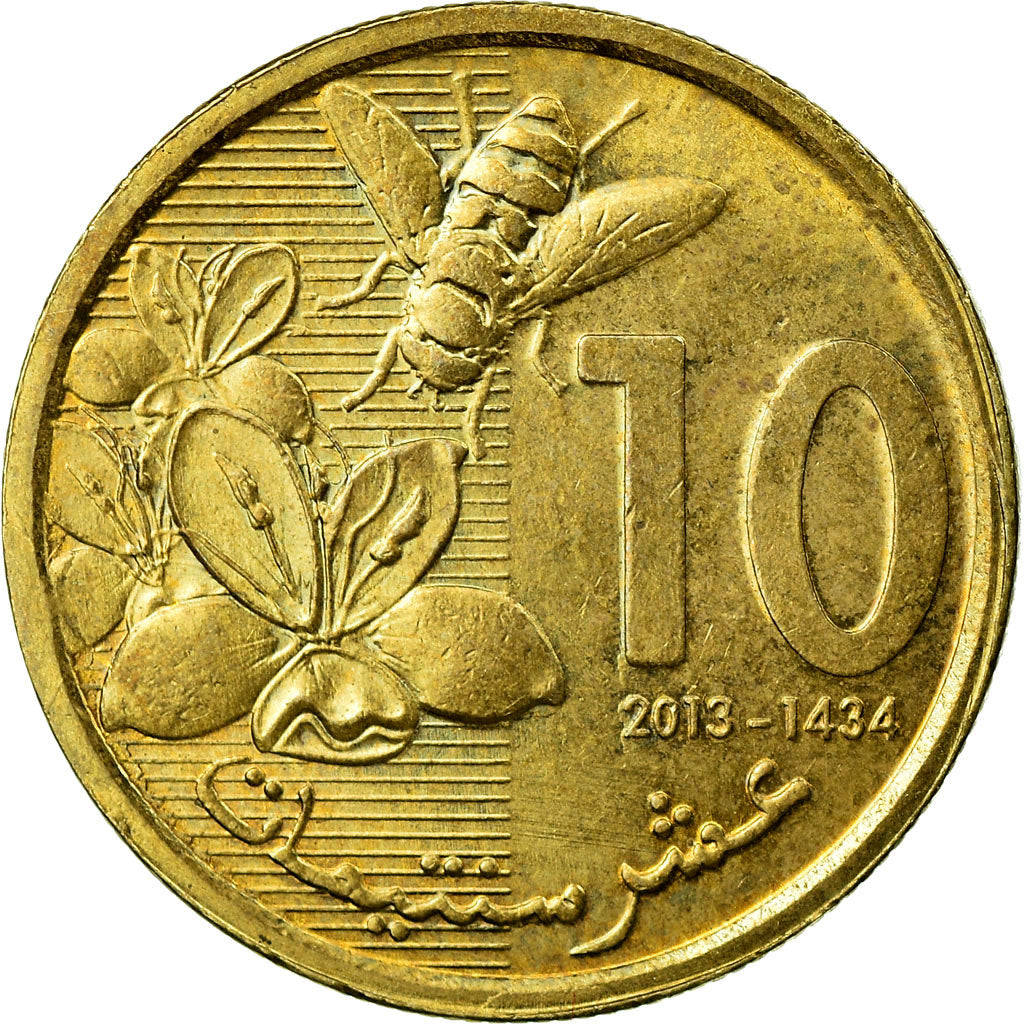 Coin, Morocco, Mohammed VI, 10 Santimat, 2013, Paris, EF(40-45), Brass plated