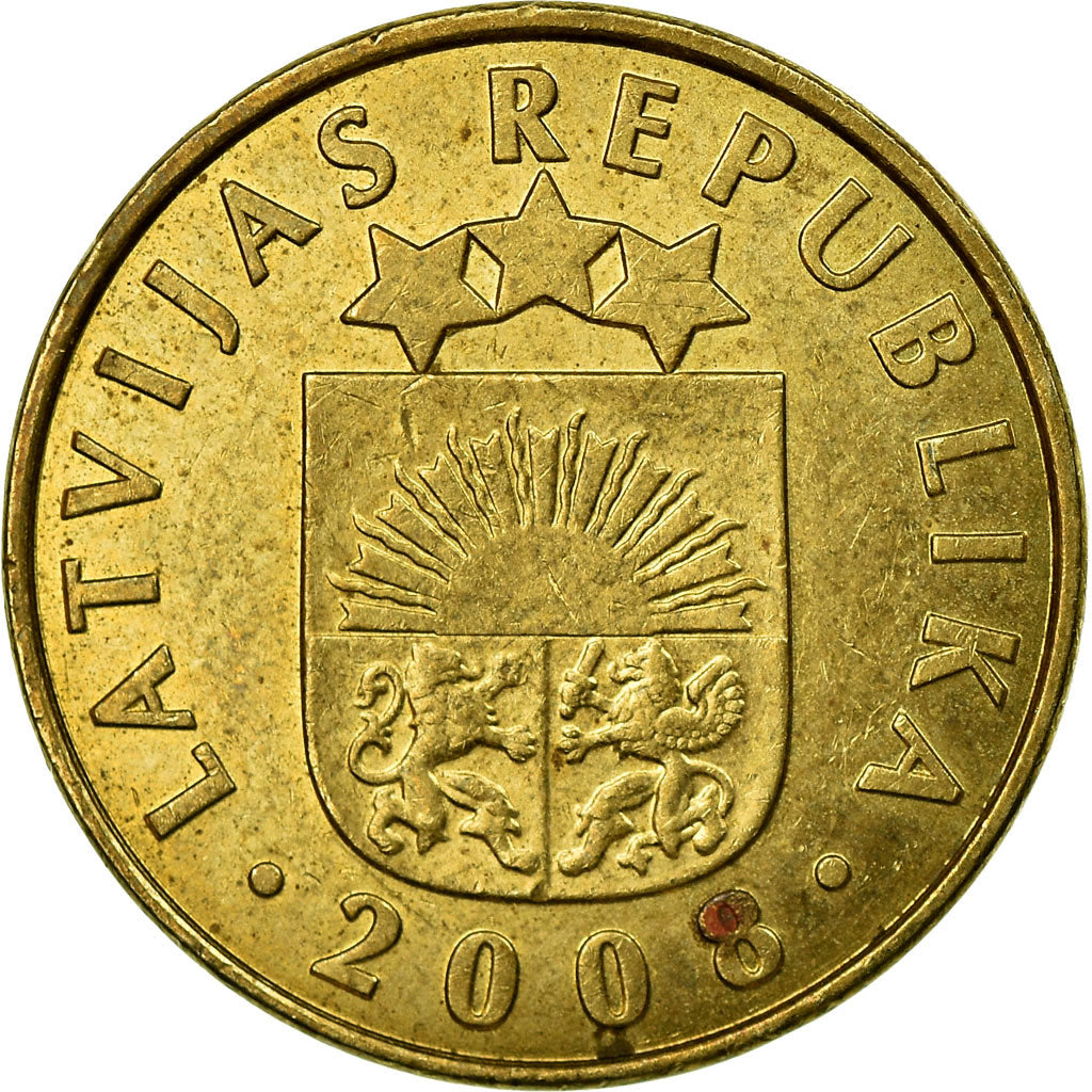 Moneta, Lettonia, 10 Santimu, 2008, BB, Nichel-ottone, KM:17