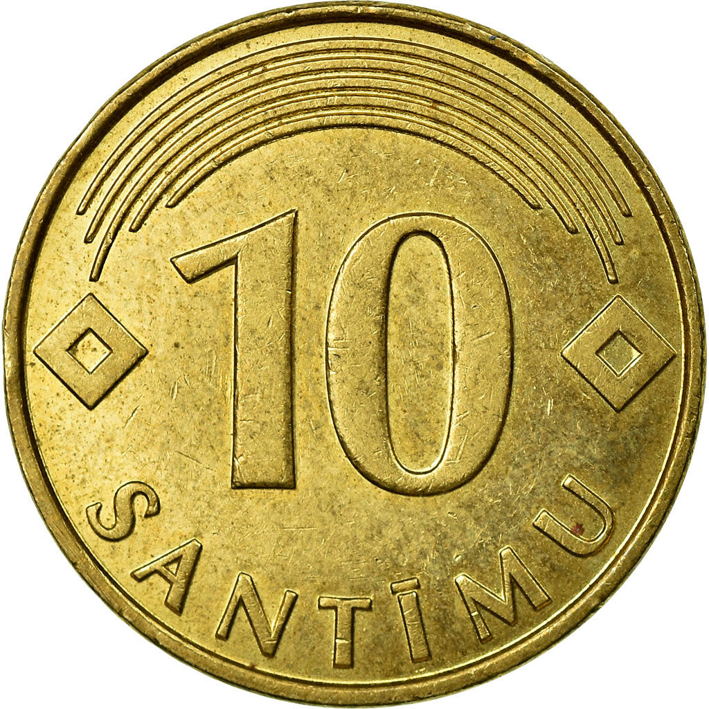 Moneta, Lettonia, 10 Santimu, 2008, BB, Nichel-ottone, KM:17