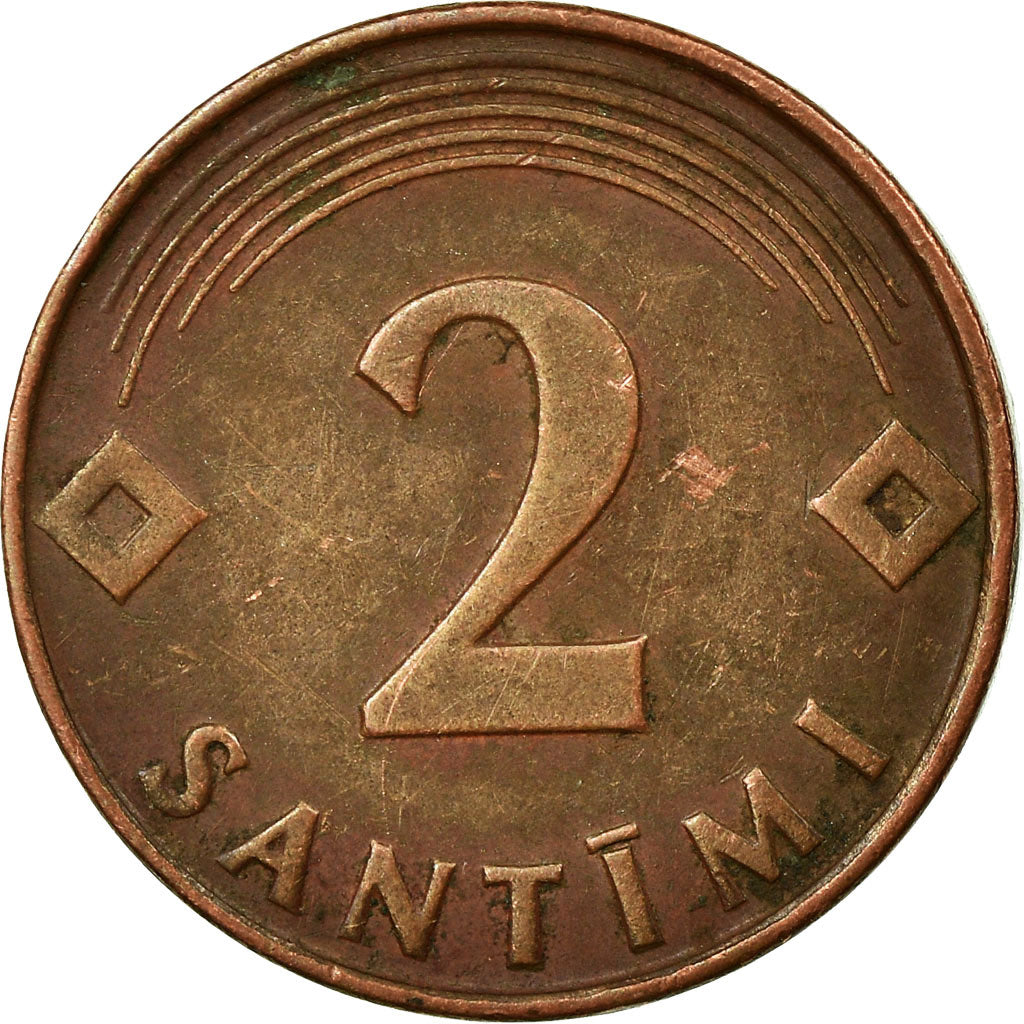 Munten, Letland, 2 Santimi, 2000, FR+, Copper Clad Steel, KM:21