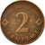 Monnaie, Latvia, 2 Santimi, 2000, TB+, Copper Clad Steel, KM:21
