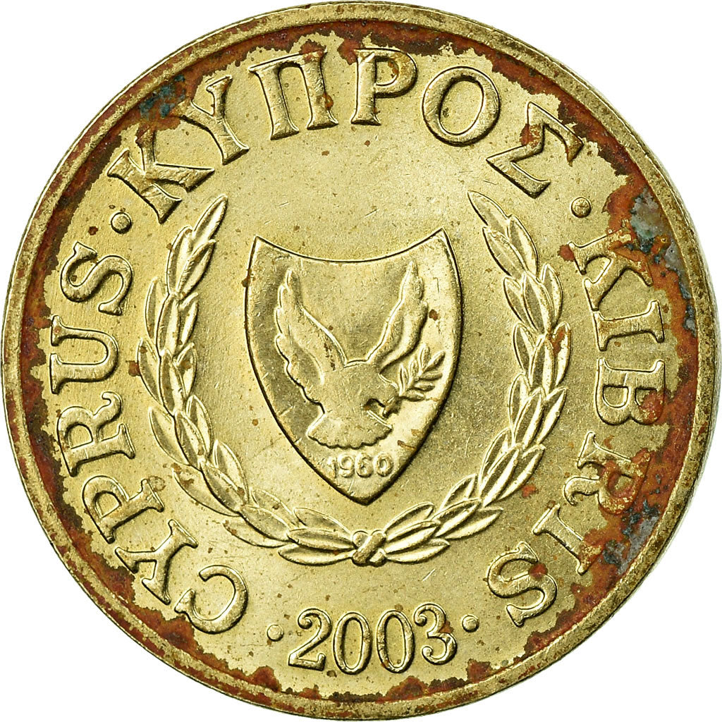 Moneda, Chipre, Cent, 2003, BC+, Níquel - latón, KM:53.3