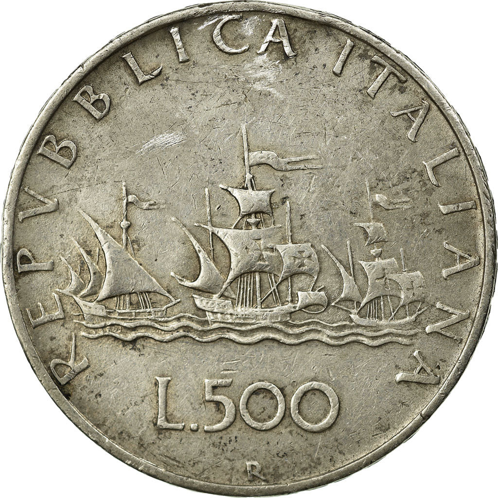 Coin, Italy, 500 Lire, 1959, Rome, EF(40-45), Silver, KM:98