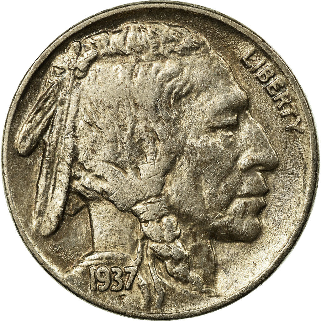 Moeda, Estados Unidos da América, Buffalo Nickel, 5 Cents, 1937, U.S. Mint