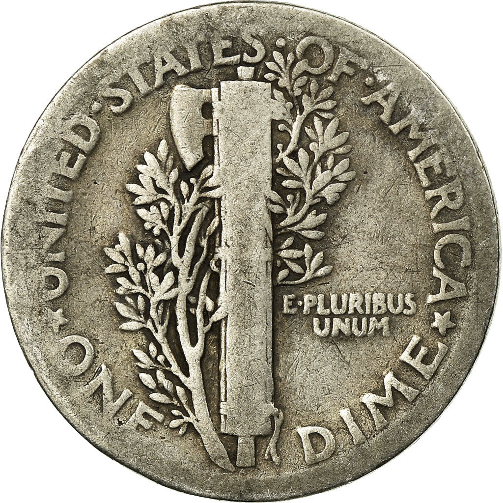 Coin, United States, Mercury Dime, Dime, 1919, U.S. Mint, Philadelphia