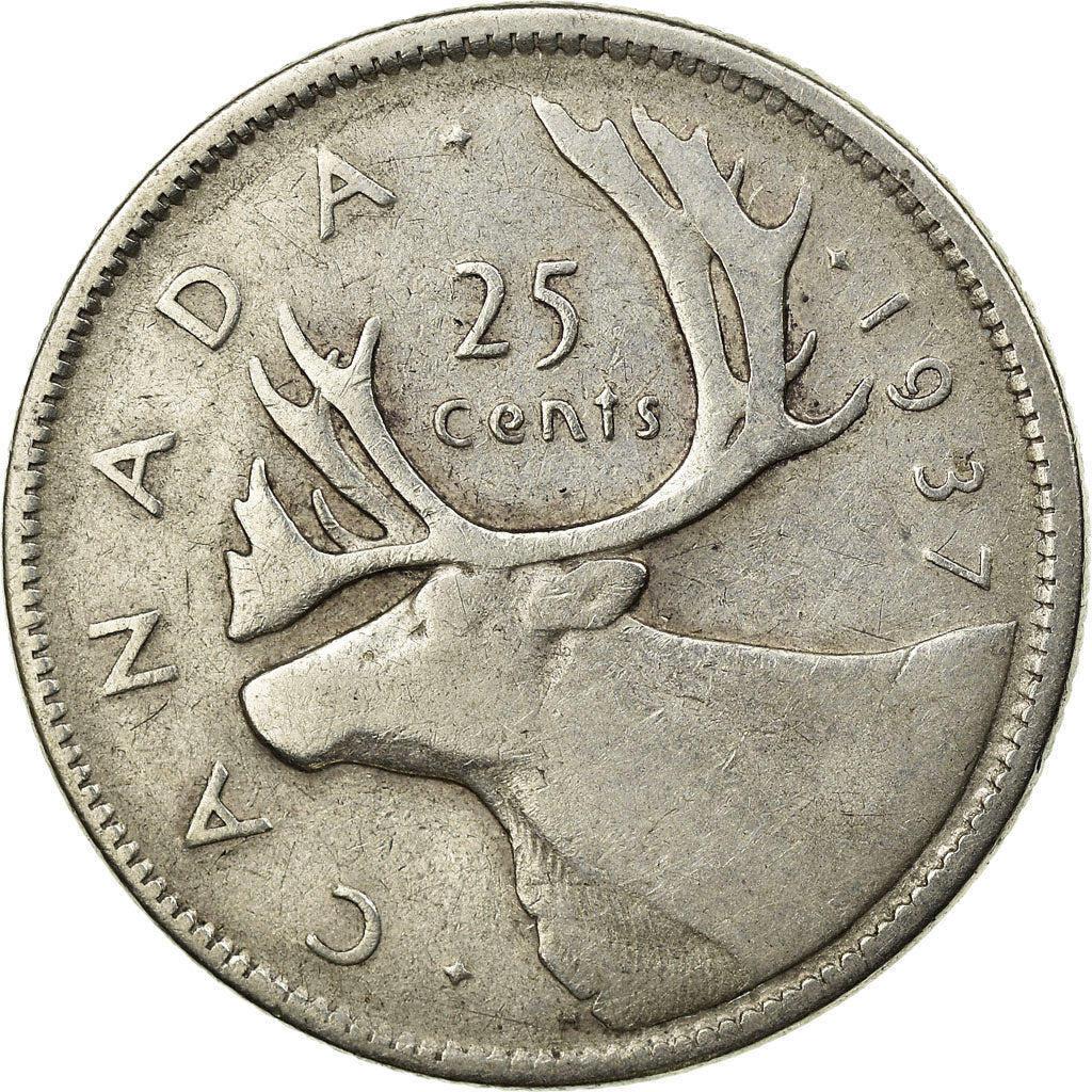Coin, Canada, George VI, 25 Cents, 1937, Royal Canadian Mint, Ottawa, EF(40-45)