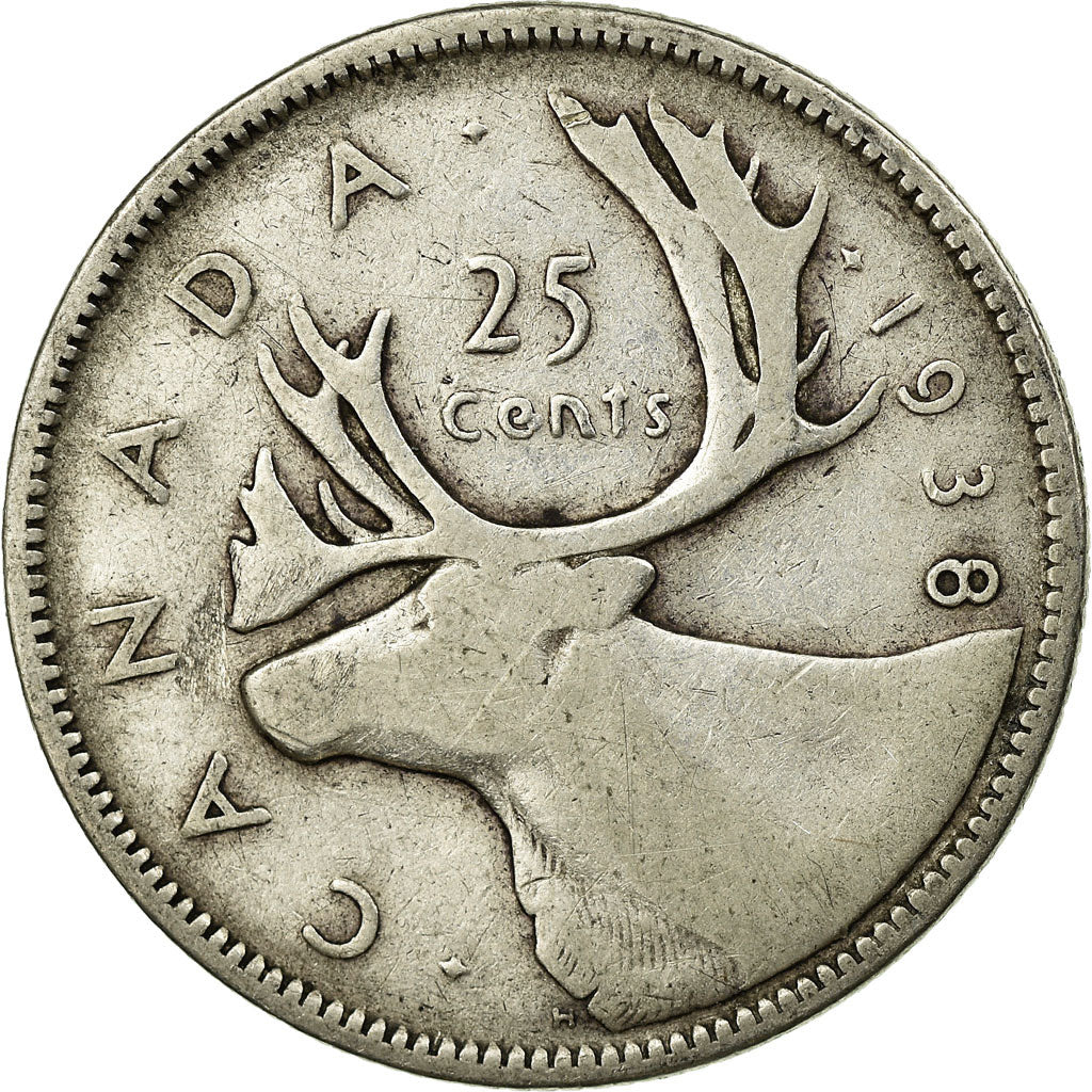 Coin, Canada, George VI, 25 Cents, 1938, Royal Canadian Mint, Ottawa, VF(30-35)