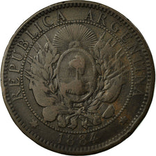 Moneta, Argentina, 2 Centavos, 1884, BB, Bronzo, KM:33